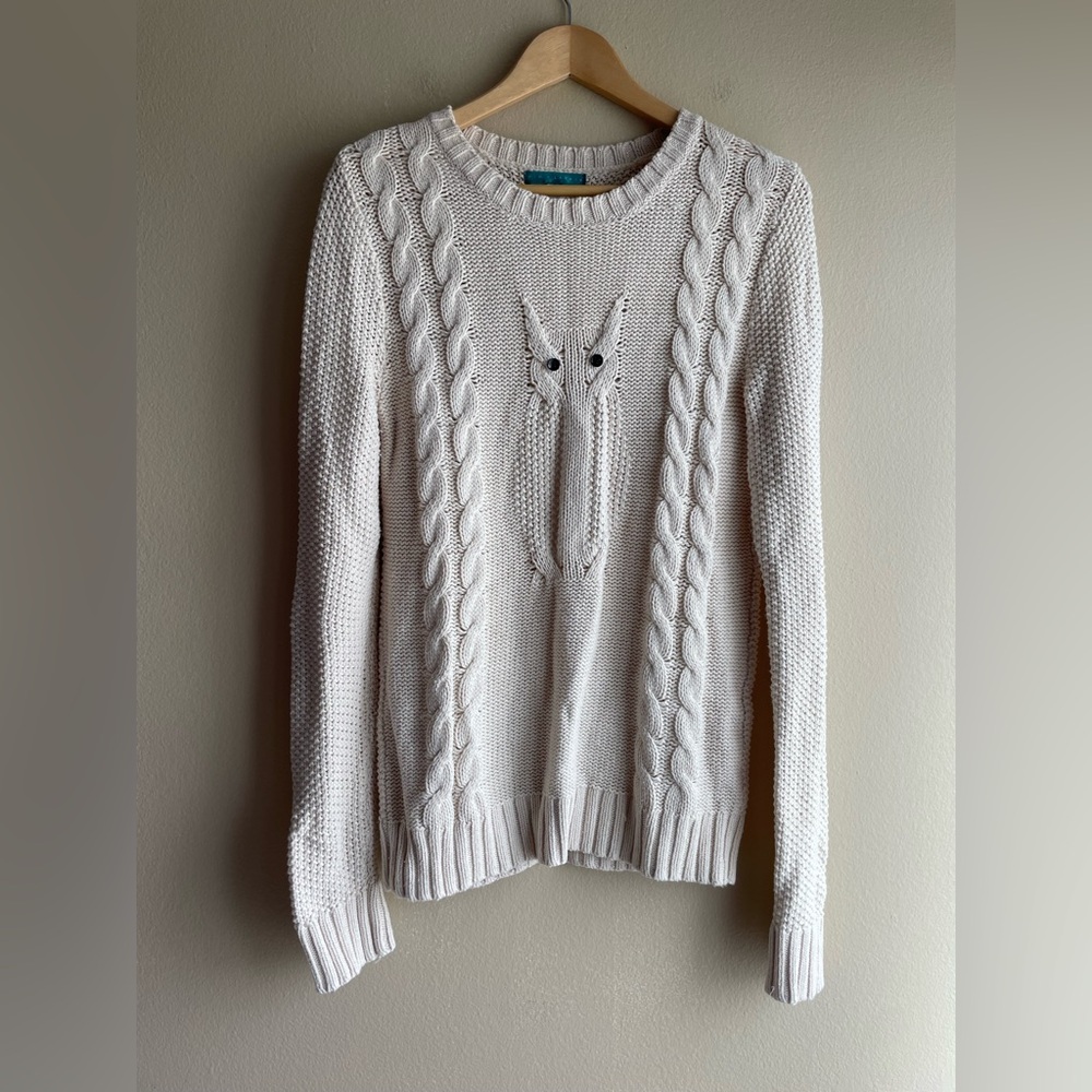Pim Larkin Women Cream Sweater Shimmer Glitter Size Small - Picture 1 of 8
